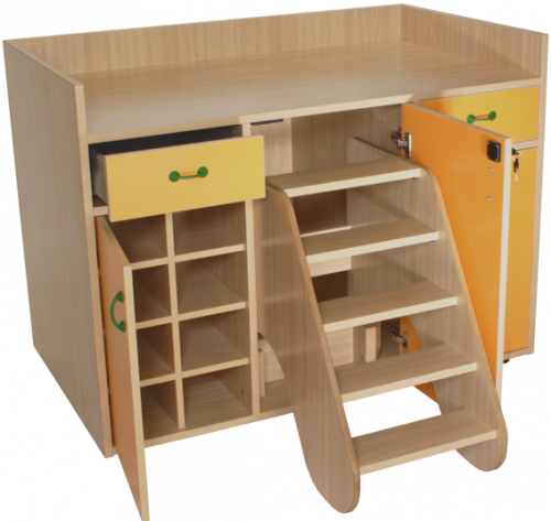 Mueble Cambiador con Escalera 3 Puertas
