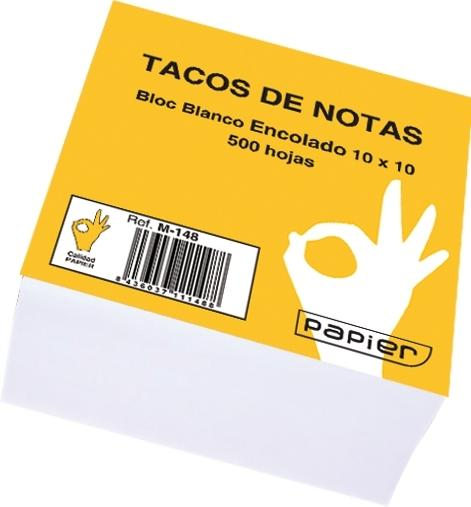 Tacos de Notas Encolado Blanco
